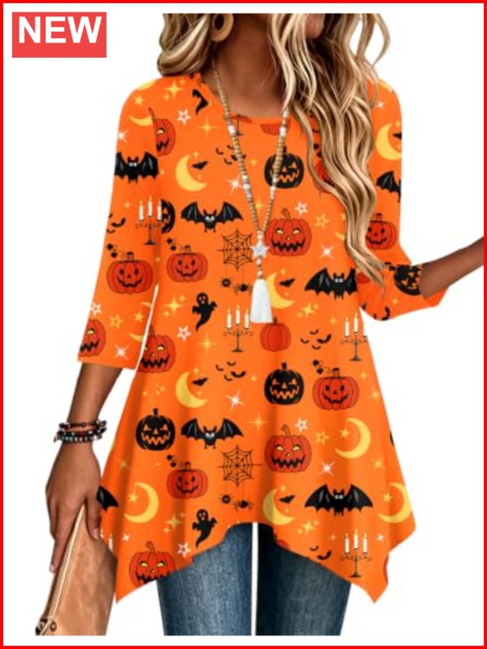Zeagoo Womens Tunic Top 3/4 Sleeve Loose Fit Dressy Boho Shirt